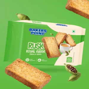 Baker's Point Royal Elaichi rusk pack with cardamom pods
