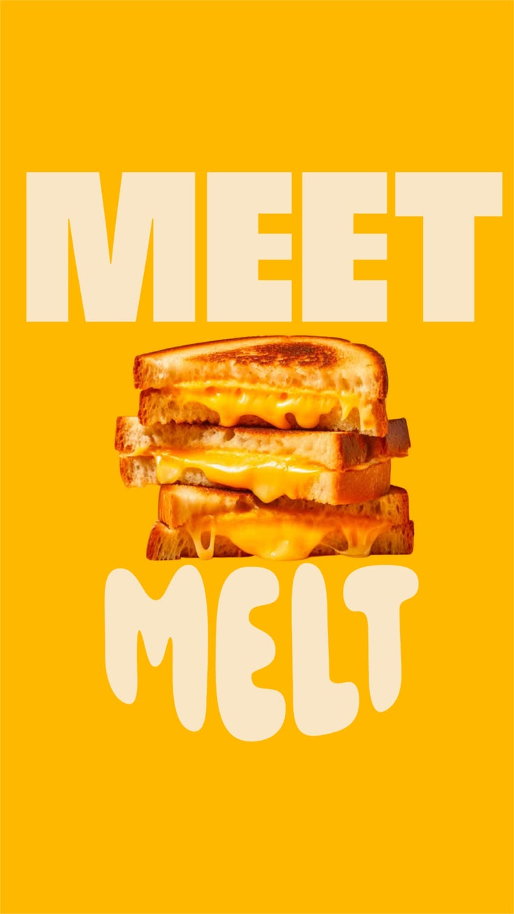 Grilled cheese sandwich stack on a yellow background